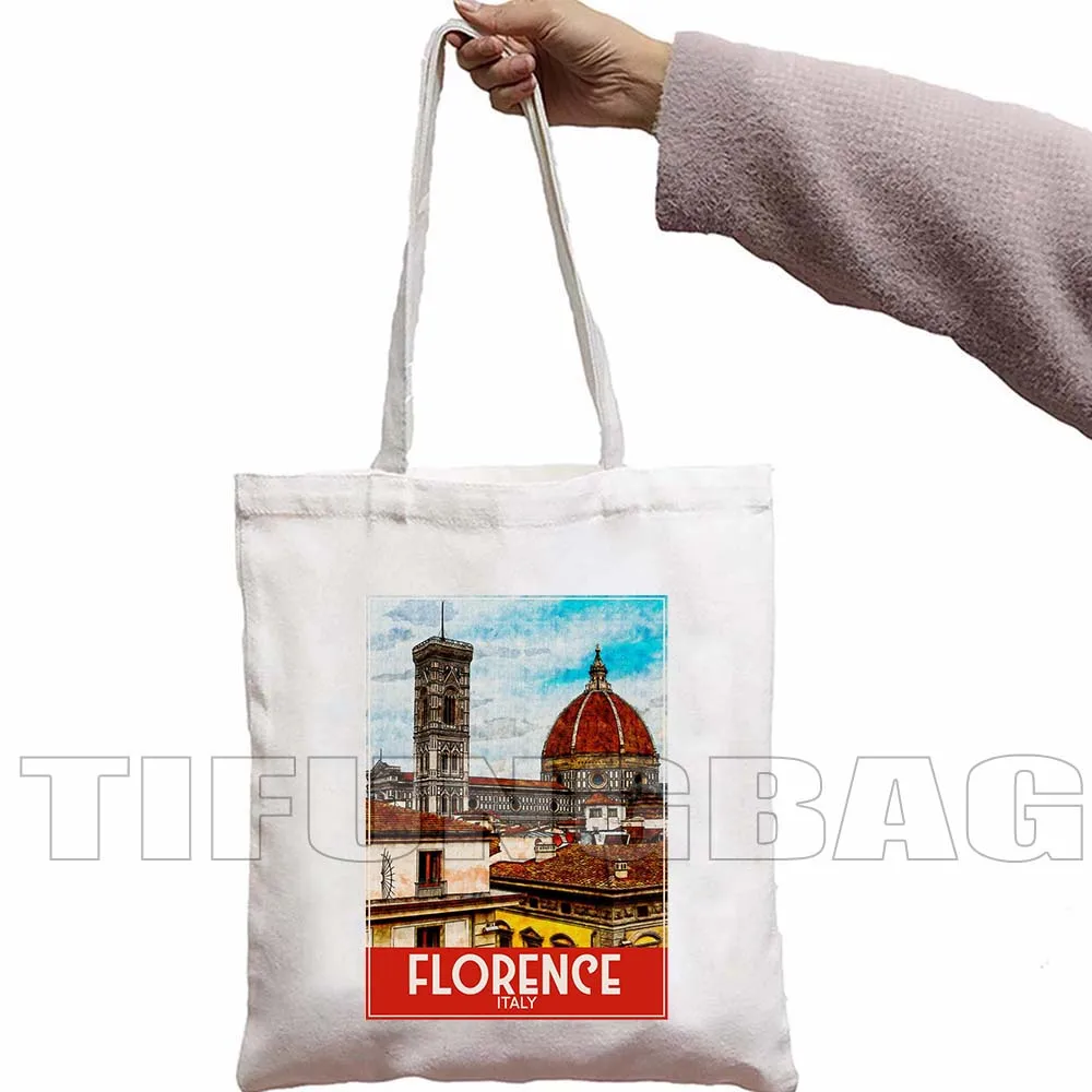 London Pisa Kyiv Rome Santorini Amsterdam Athens Berlin Boston Dubai Dublin Florence Ink Watercolor Painting Tote Bag Handbag