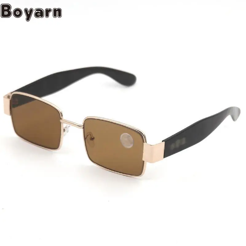 Foreign Trade Cross Border 2022 New Fashion Metal Sunglasses Retro Fashion Double Beam Square Sun Glasses