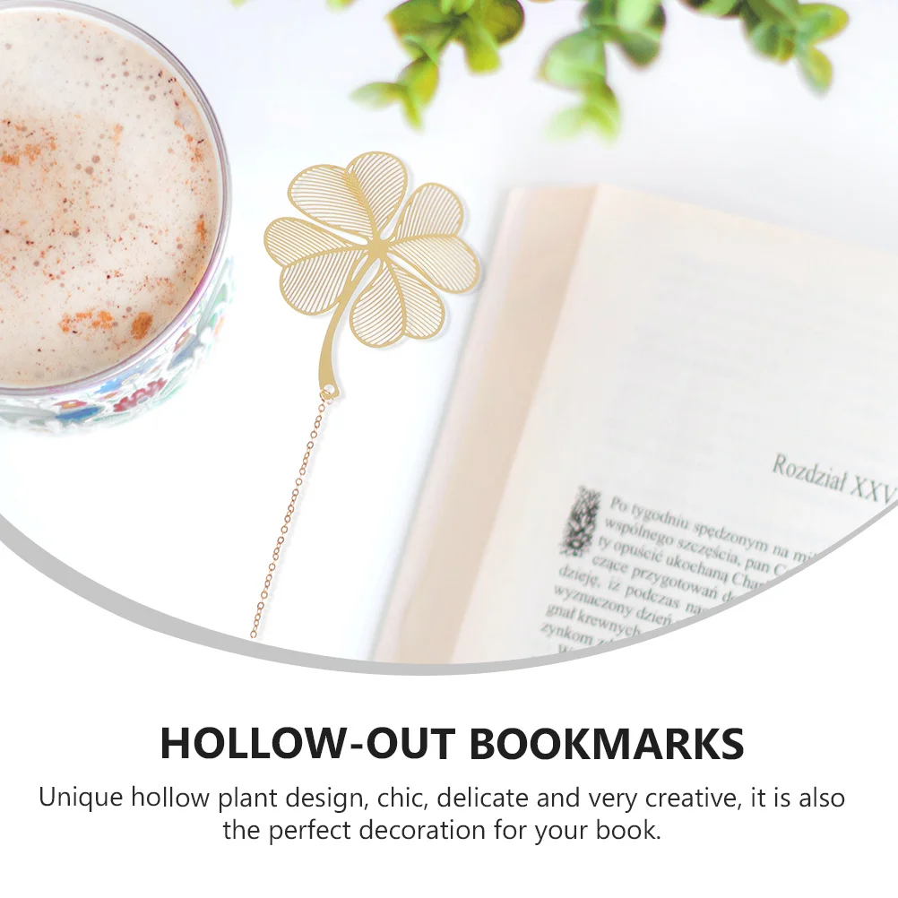 

4Pcs Golden Leaf-Shaped Hollow-Out Bookmarks Unique Plant Style Decorative Bookmark for Book Bar Reading Room Bookmark