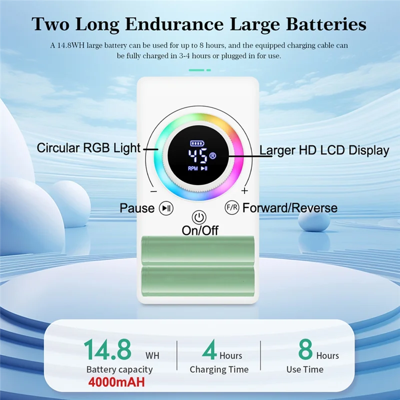 Taladro de uñas con pantalla LCD de A74G-HD, herramienta de manicura eléctrica recargable de 45000RPM para esmalte de uñas en Gel, poco ruido