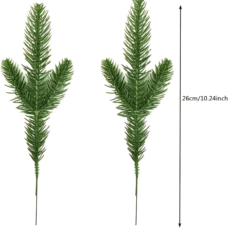 58pcs Artificial Pine Branches, Green Leaves, Pine Needle Crafts, Christmas Trees, Selected Evergreen Wreaths, Decorations
