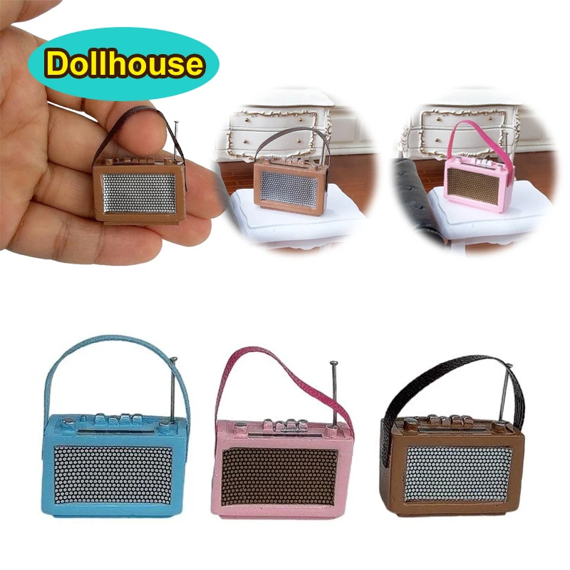 

1/12 кукольный домик, винтажная мини-портативная радиомодель, декор для кукольного домика, аксессуары, кукольный дом, украшение для домашней сцены, игрушки, подарки для детей