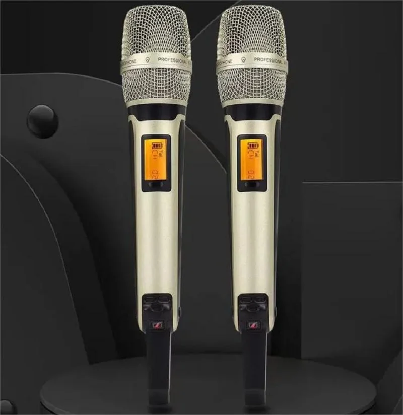 The Best Quality Wireless UHF Double Mic GAW-SKM9000B Karaoke Speaker Performance DJ Singing Live With 1 Receiver 2 Microphones