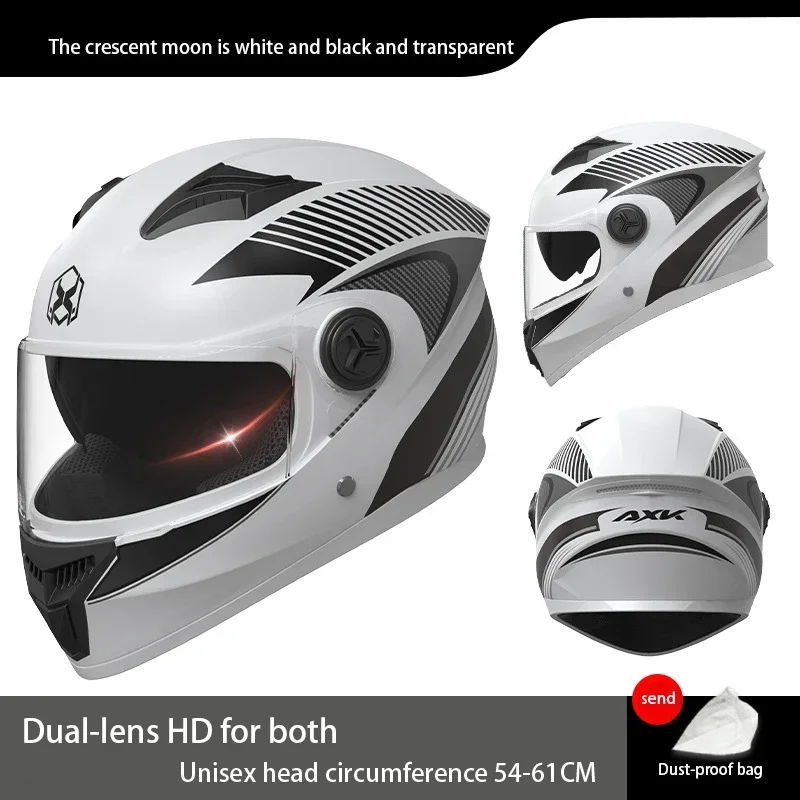 Unisex DOT Certified Moto Full Face Helmet with Dual Visor PP Material Off-Road Safety Helmet for Men Women Lightweight Durable