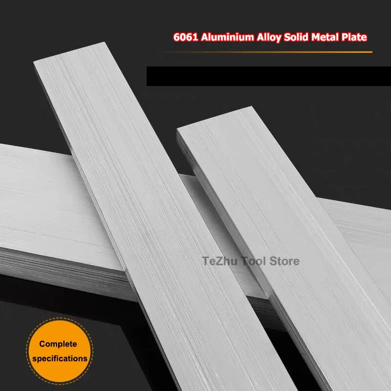 6061 Aluminium Alloy Solides Metal Rectangular Flat Bar Square Rod Flat Steel Plate Strip Length 500mm