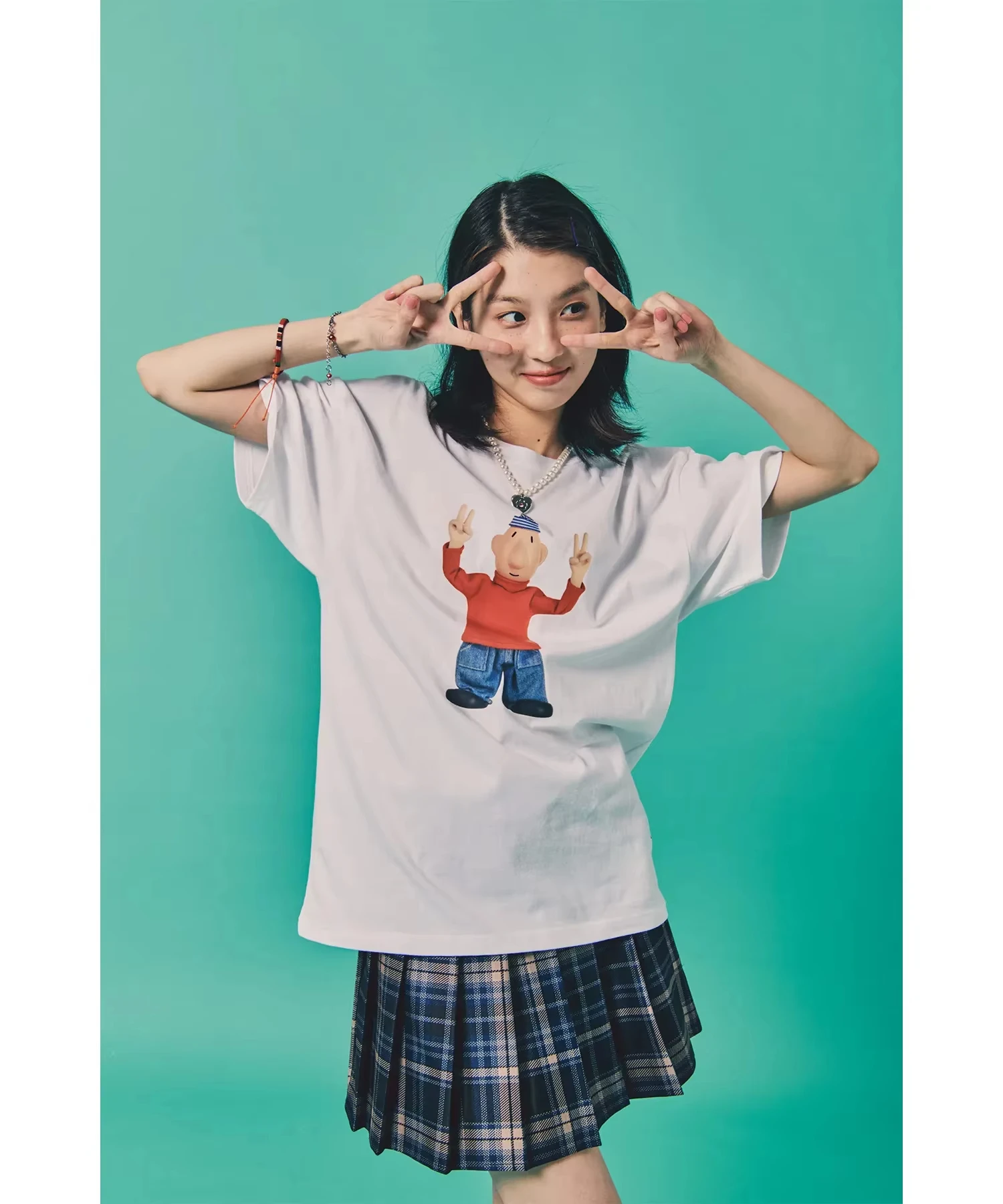 2026 New Fun cartoon Character Print Pattern T-Shirt, Trendy Short-Sleeved Round-Neck Straight-Cut Harajuque Cute T-Shirt