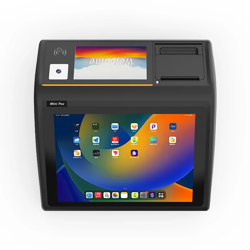 4+64G 10.1+4.5 Inch Screen Android Mini Integrated Cash Register with Main/Sub-Display, Printing, Scanning, NFC Functionality D3