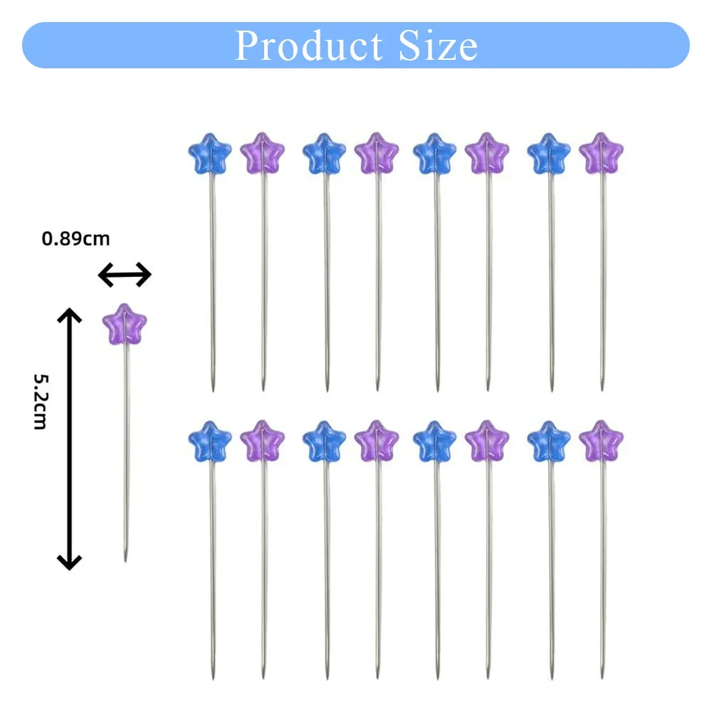 100pcs/set Star Head Sewing Pins Straight Pin Quilting Pins with Plastic Box Sewing Needle for Handmade Sewing Project Craft