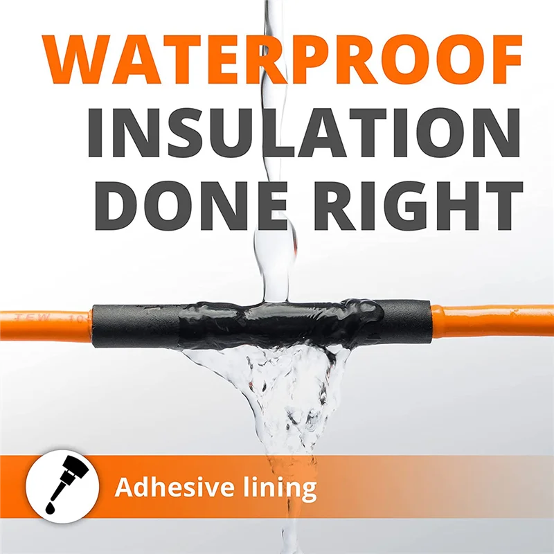 Adesivo forrado Heat Shrink Tubing Kit, Marine Grade Shrink Wrap, envoltório industrial preto, proporção 3:1, 180 pcs