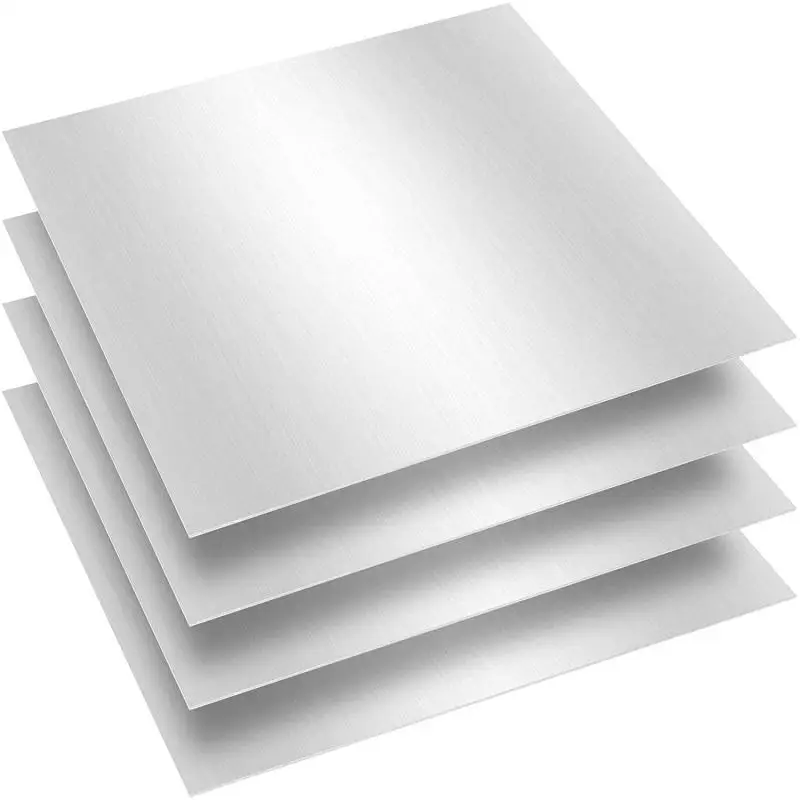 304 Edelstahl, quadratisches Blech, Dicke 0,2/0,5/0,8/1/2/3 mm, flache, gebürstete, polierte Metallplatte, 100 x 100 mm, 200 x 200 mm