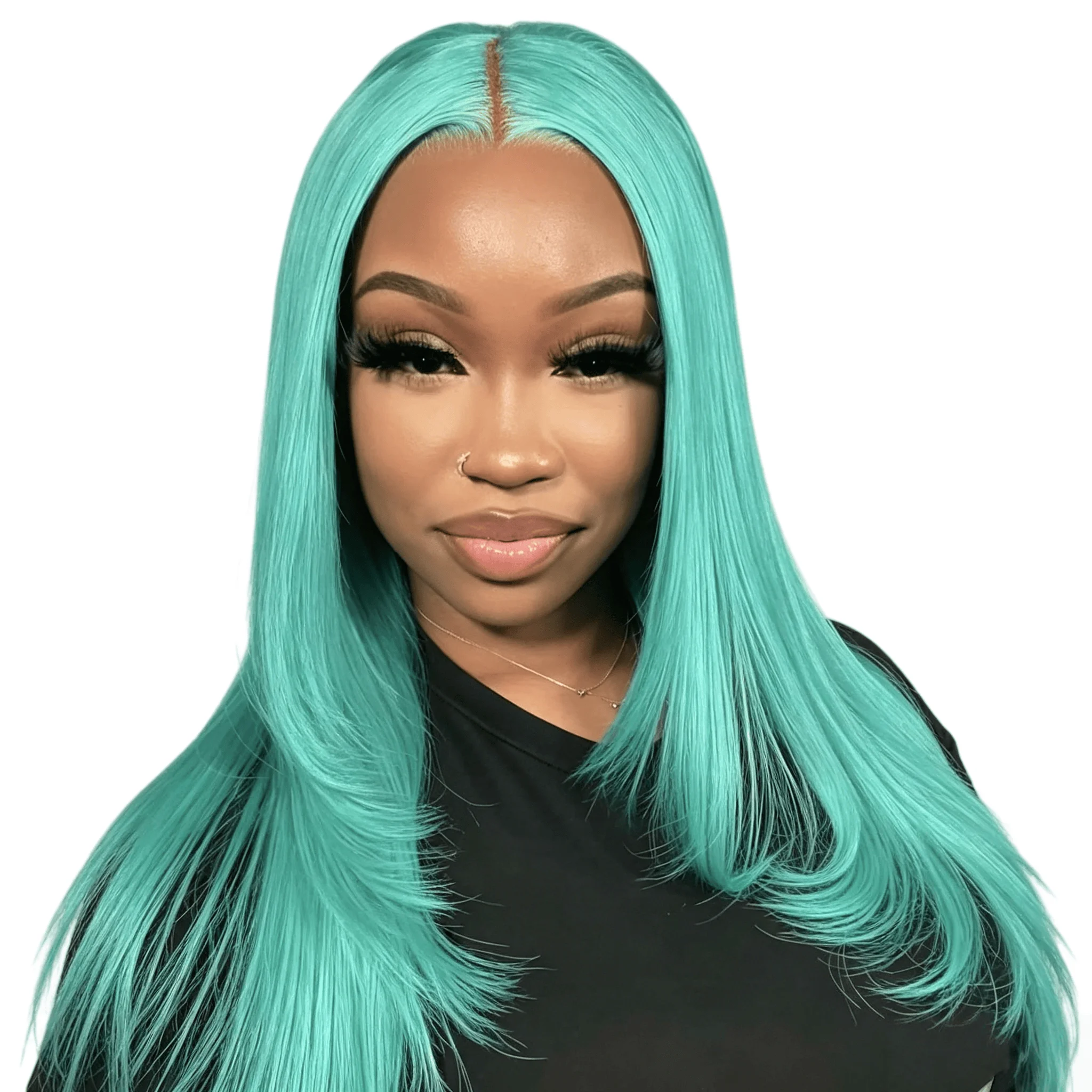 

13x6 13x4 Mint Green Straight Lace Front Wig 100% Human Hair Wigs Pre Plucked Colored Blonde Wig for Women Daily Party Cosplay