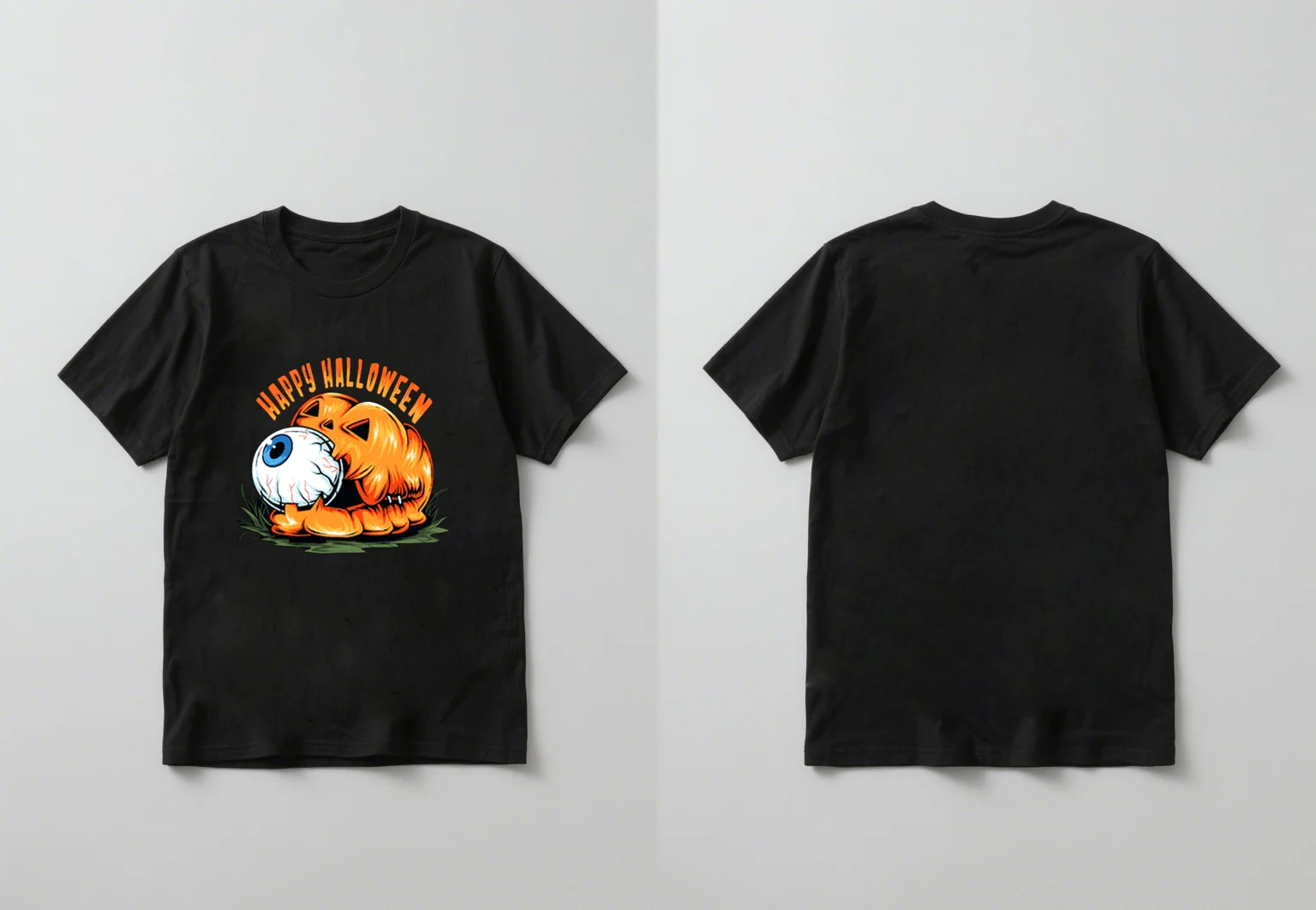 

The 2025 new trendy men's and women's Halloween horror element skull eye print short sleeved shirt is casual loose and versatile