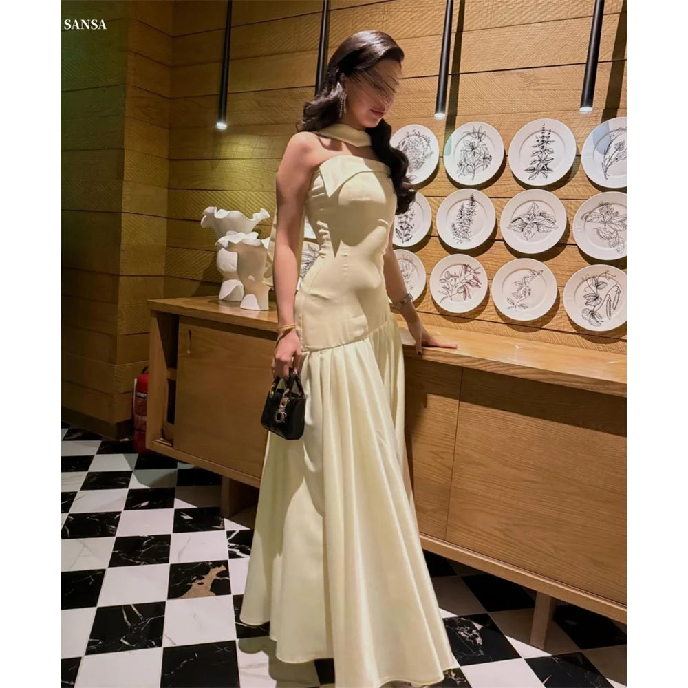 

Sansa Customized Yellow Detachable Shawl A-line Prom Dresses Sleeveless Floor-length Evening Dress Elegant Party Dresses 2025