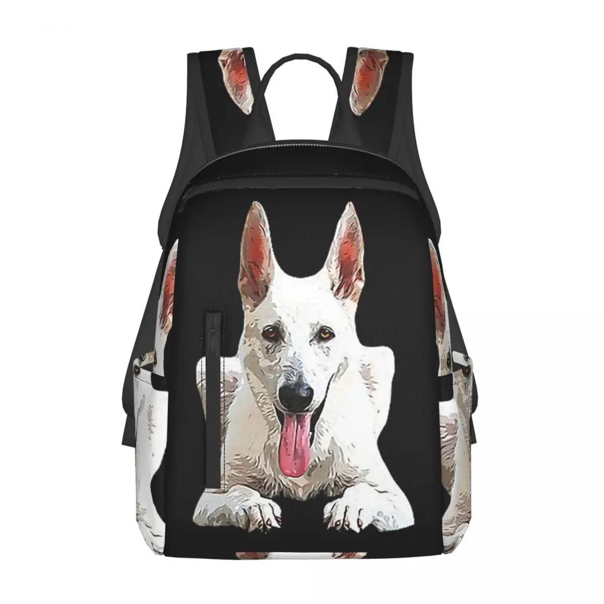 

Белая швейцарская овчарка, белая немецкая овчарка, рюкзак, большая вместимость, сумка для книг для мальчиков и девочек, сумки на плечо для мужчин и женщин