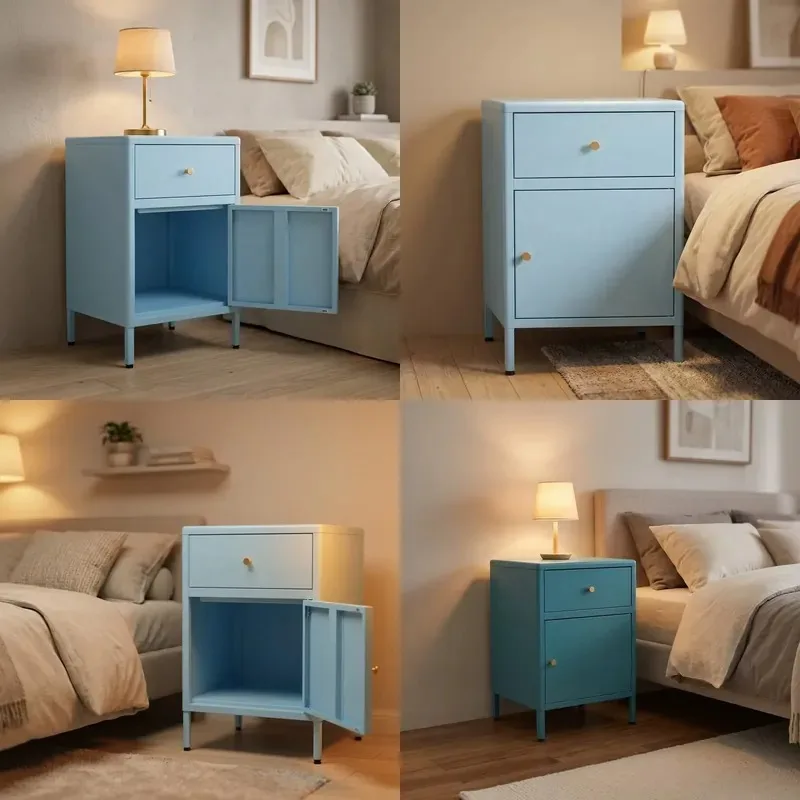 Modern Low Rise Metal Lockers for Living Room Bedroom Hallway Storage Cabinet
