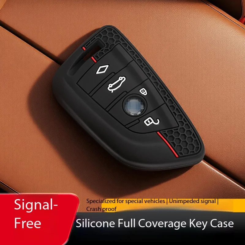 Silicone Holder Key Cover Accessories Car Key Case Keychain for Bmw Series 7 735I 740Li X7 X1 U11 2023 I7 G07 Lci Xm