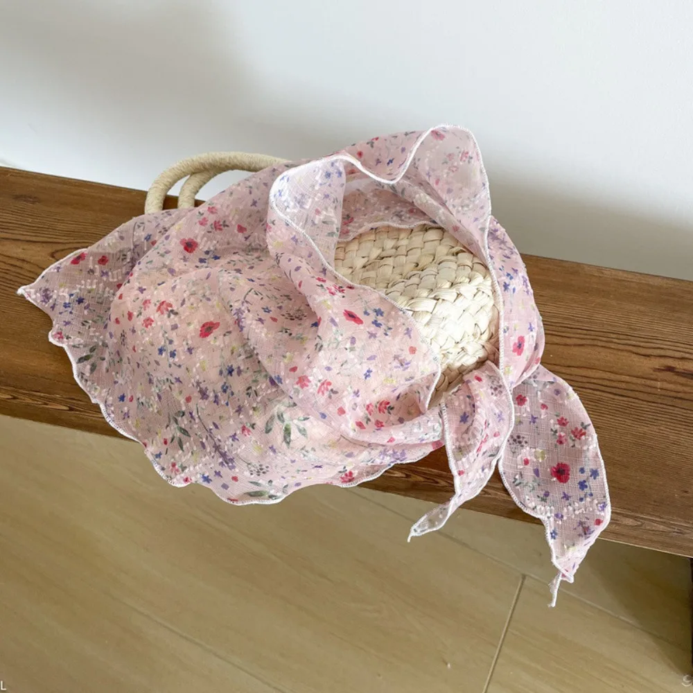 

Ins Seersucker Triangle Headband Sweet Handmade Girl Flower Headscarf French Pastoral Style Hair Band Strap for Girl Women