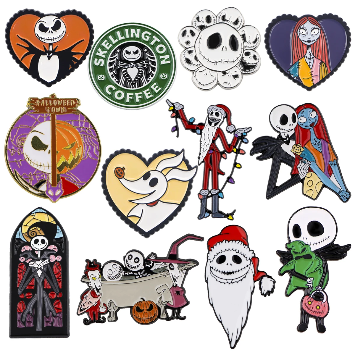 Pines esmaltados de película de dibujos animados para hombres y mujeres, broche de Metal de dibujos animados, mochila, sombrero, bolso, cuello, insignias de solapa, joyería de moda, regalo de Halloween