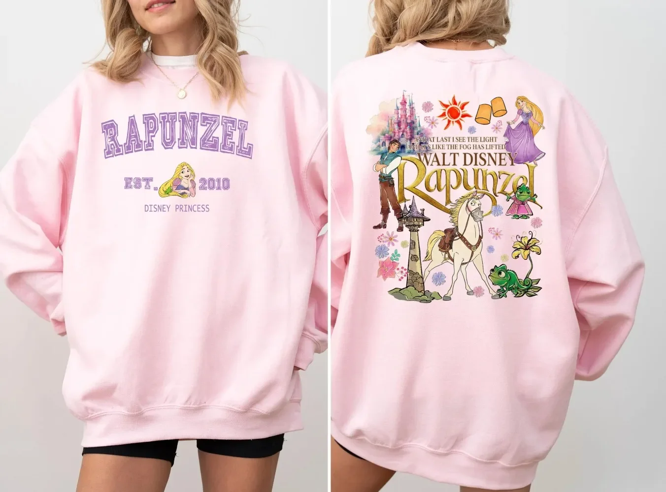 Rapunzel Est 2010 Felpa Retro Rapunzel Felpa aggrovigliata Maglione floreale Rapunzel Felpa Disney Rapunzel Regalo magico