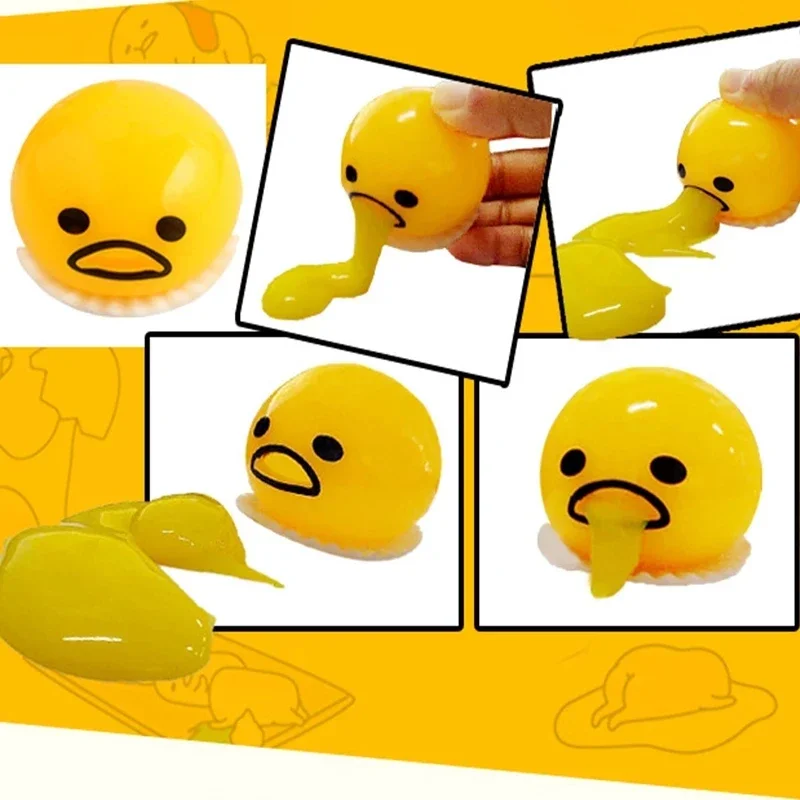 Decompression Toy Vomiting Egg Yolk Pinching Joy Lazy Egg Vomiting Egg Yolk Jun Christmas Gift