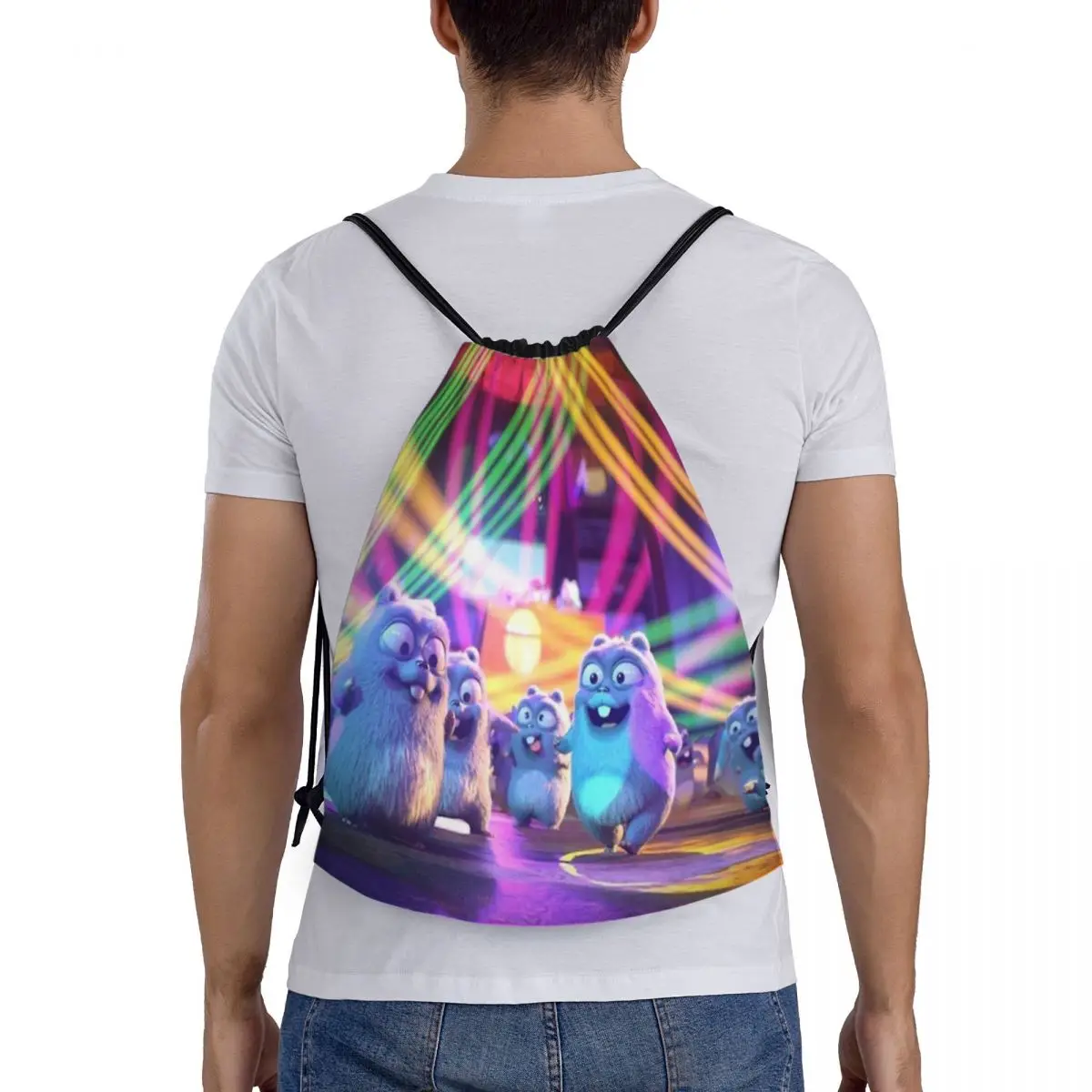 

Grizzy And The Lemmings Backpacks Fashion Portable Drawstring Bags Sports Bag Book Bags For Man Woman Students