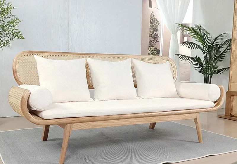 

JC уличный диван из ротанга из массива дерева, трехместный диван для маленькой квартиры, двор, сад, гостиная, B & B, мебель из натурального ротанга