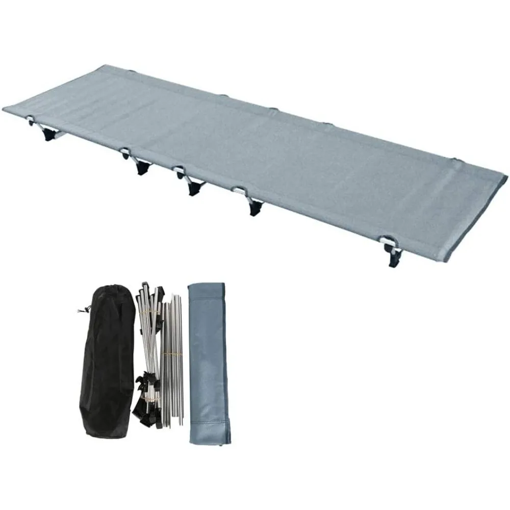 

XMSJ Ultralight Portable Folding Single Camping Cot Tent Bed Aluminium Alloy Metal Frame Heavy Duty Include Storage Bag