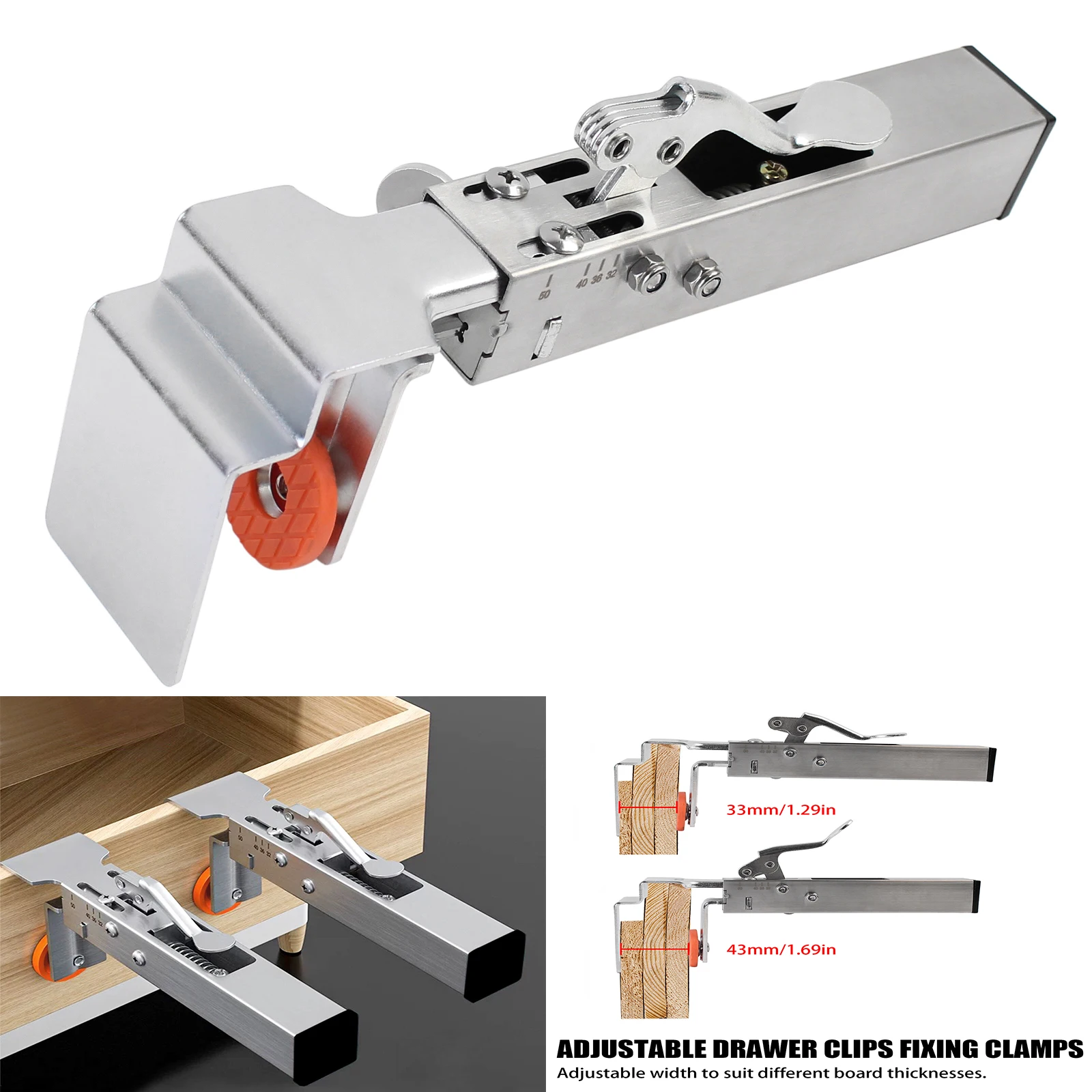 

1Pc Fast Press Drawer Clamp, Panel Adjustable Telescopic Woodworking Special Installation Panel Auxiliary Fixed Clamp Holder