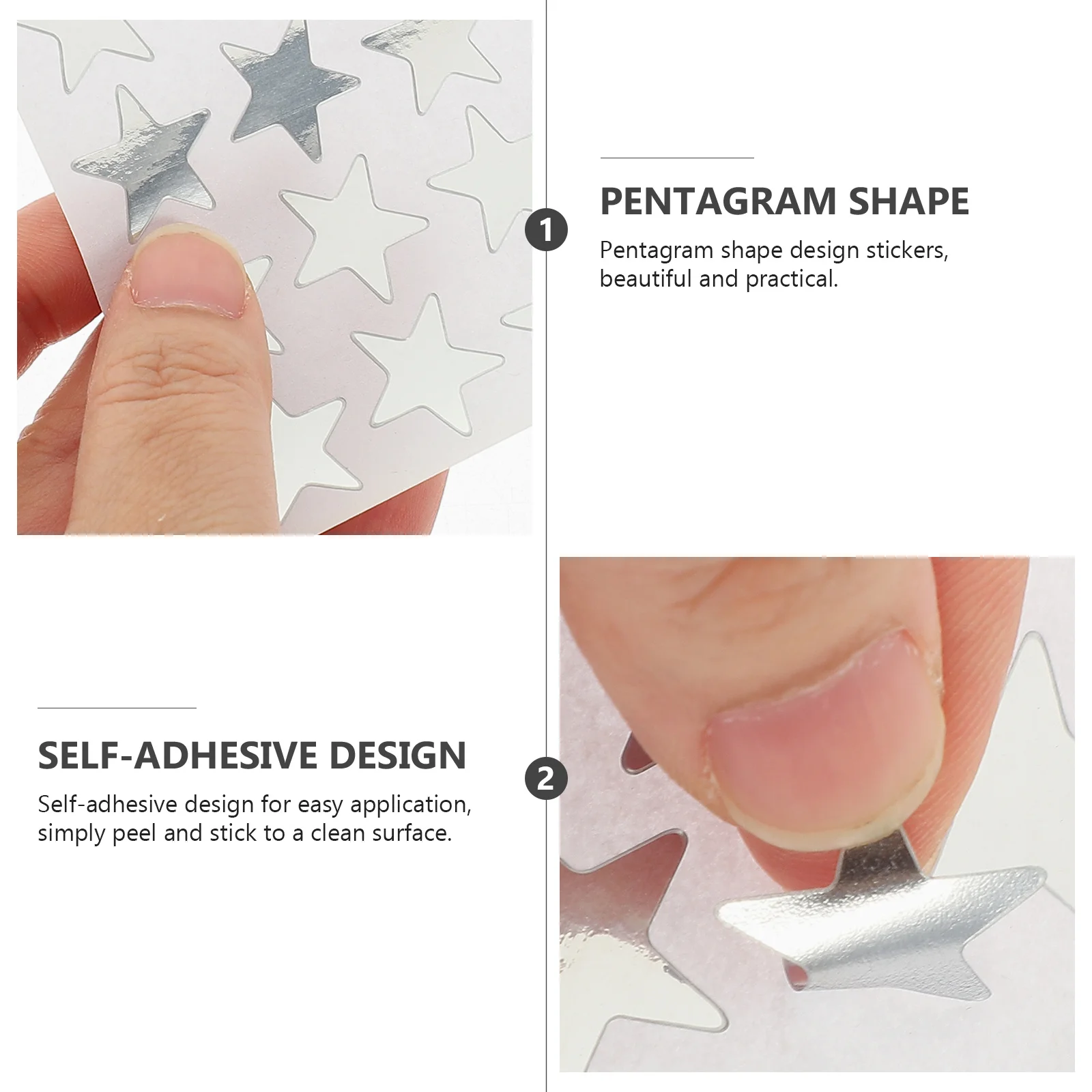 

2 Bags Pentagram Shaped Adhesive Stickers Teacher Appreciation Classroom Decor Reward Encourage Students Incentive