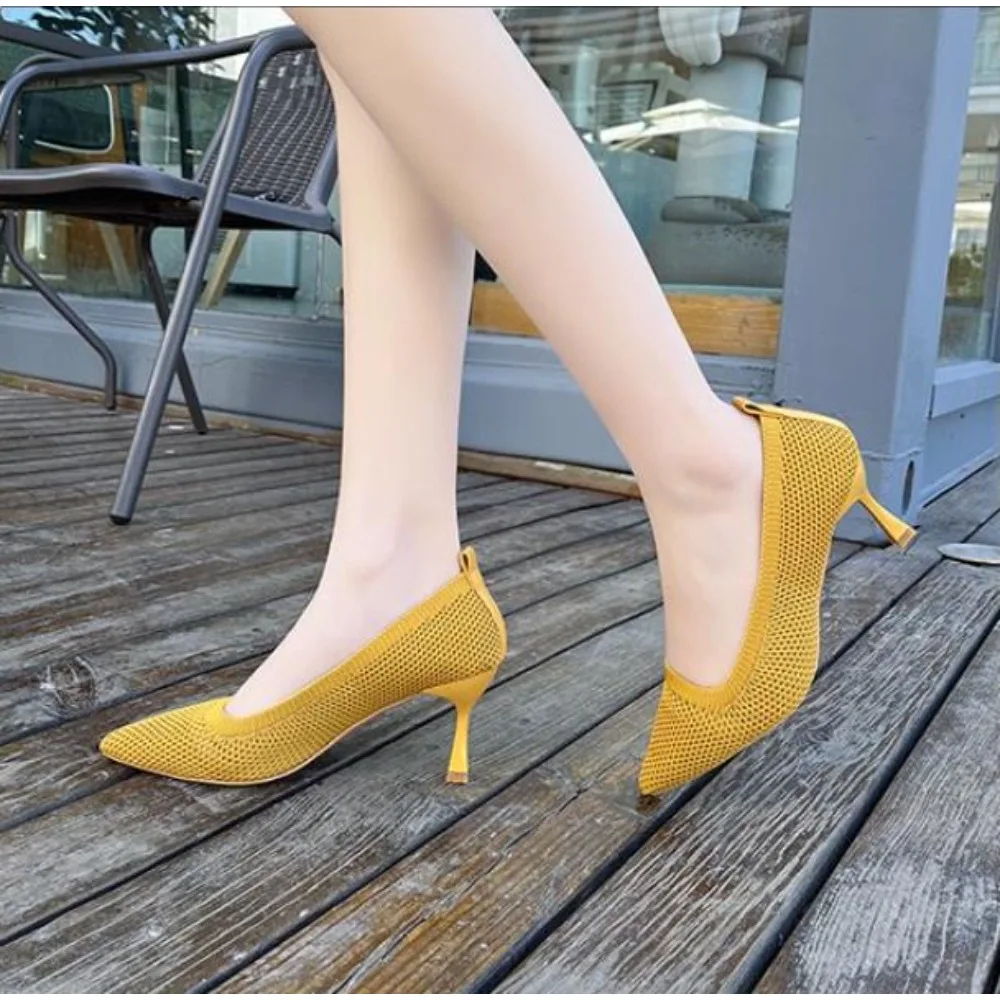 

Women Pumps Summer Comfortable Triangle Heeled Party Shoes Stiletto Sexy Single High Heel Shoes Mesh Breathable Women Shoes