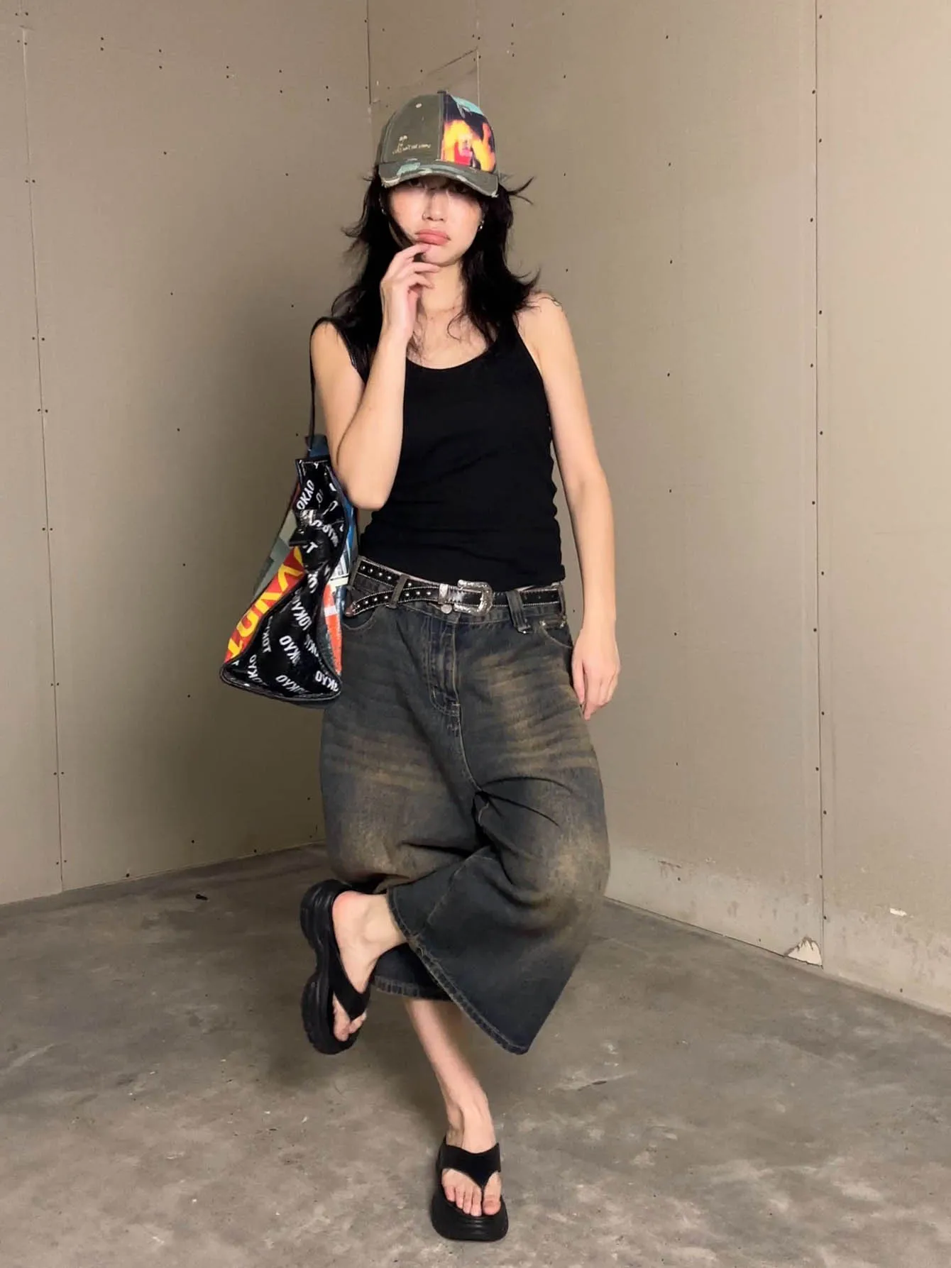 REDDACHiC Low Rise Men Women Cropped Jeans Baggy Jorts Vintage Washed Denim Shorts Wide Leg Pants Summer Unisex Ladies Trousers