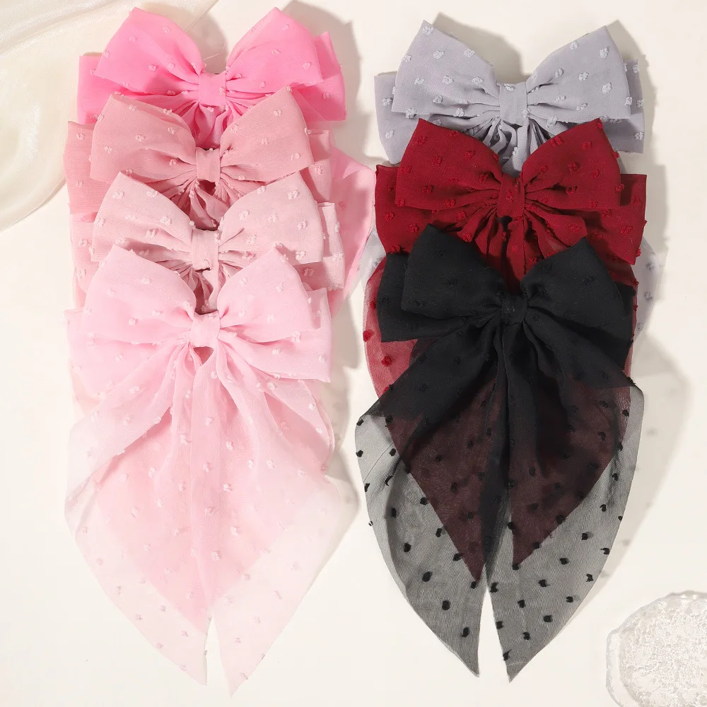 

Oversized Lace Bow Hair Clip Ribbon Bow Ponytail Hairpin Baby Girls Sweet Duckbill Clip Fairy Style Fashion Ponytail Headband