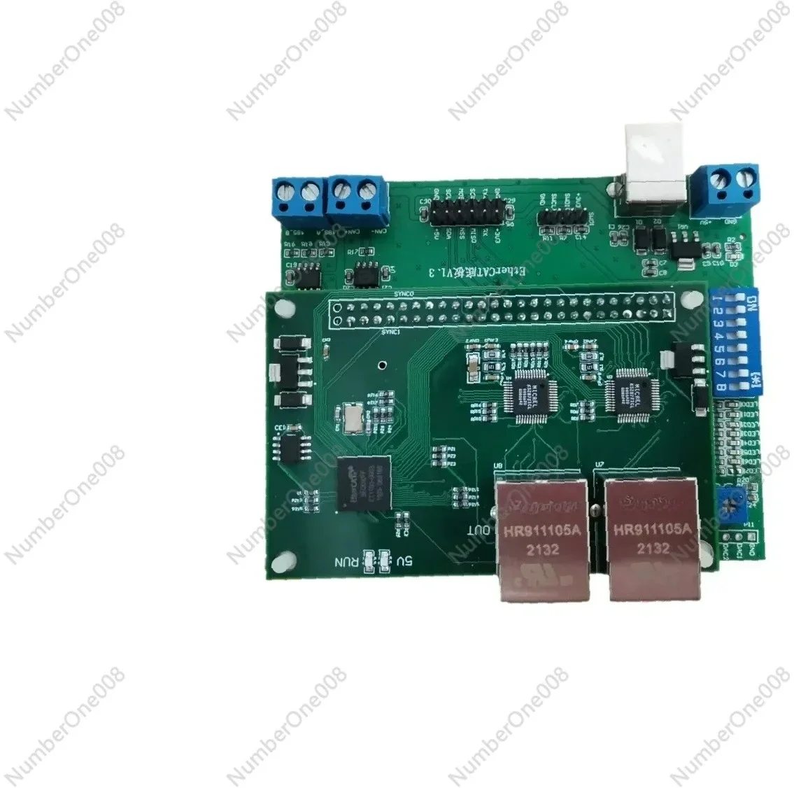 

EtherCAT Development Board with STM32, Supports ET1100/AX58100/LAN9252, CAN 485 IO Interfaces for Industrial Automation