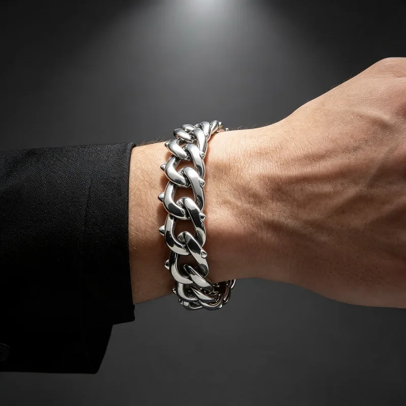 KALEN Trendy Motorcycle Style Stainless Steel Bracelet For Men Hip Hop Punk Wrist Bracelet Fashion Jewelry Party Gifts Wholesale