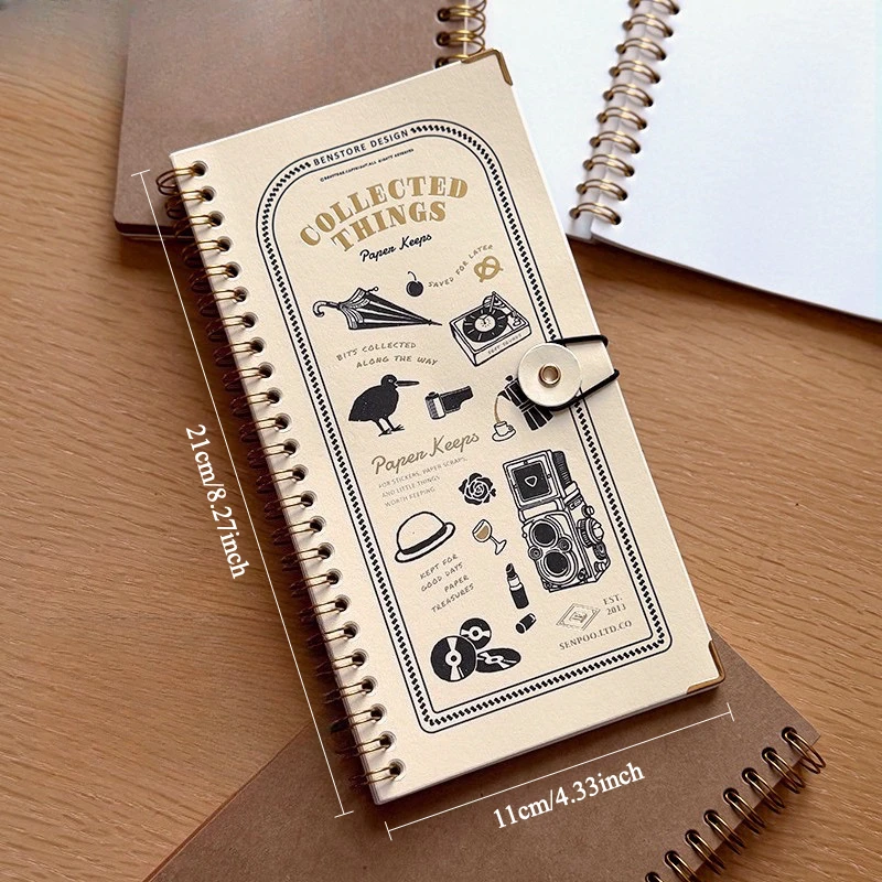 Vintage album na taśmy samoprzylepne, wielokrotnego użytku, notatnik z samoprzylepnymi stronami na taśmy washi i naklejki, artykuły papiernicze — zdjęcie produktu 2