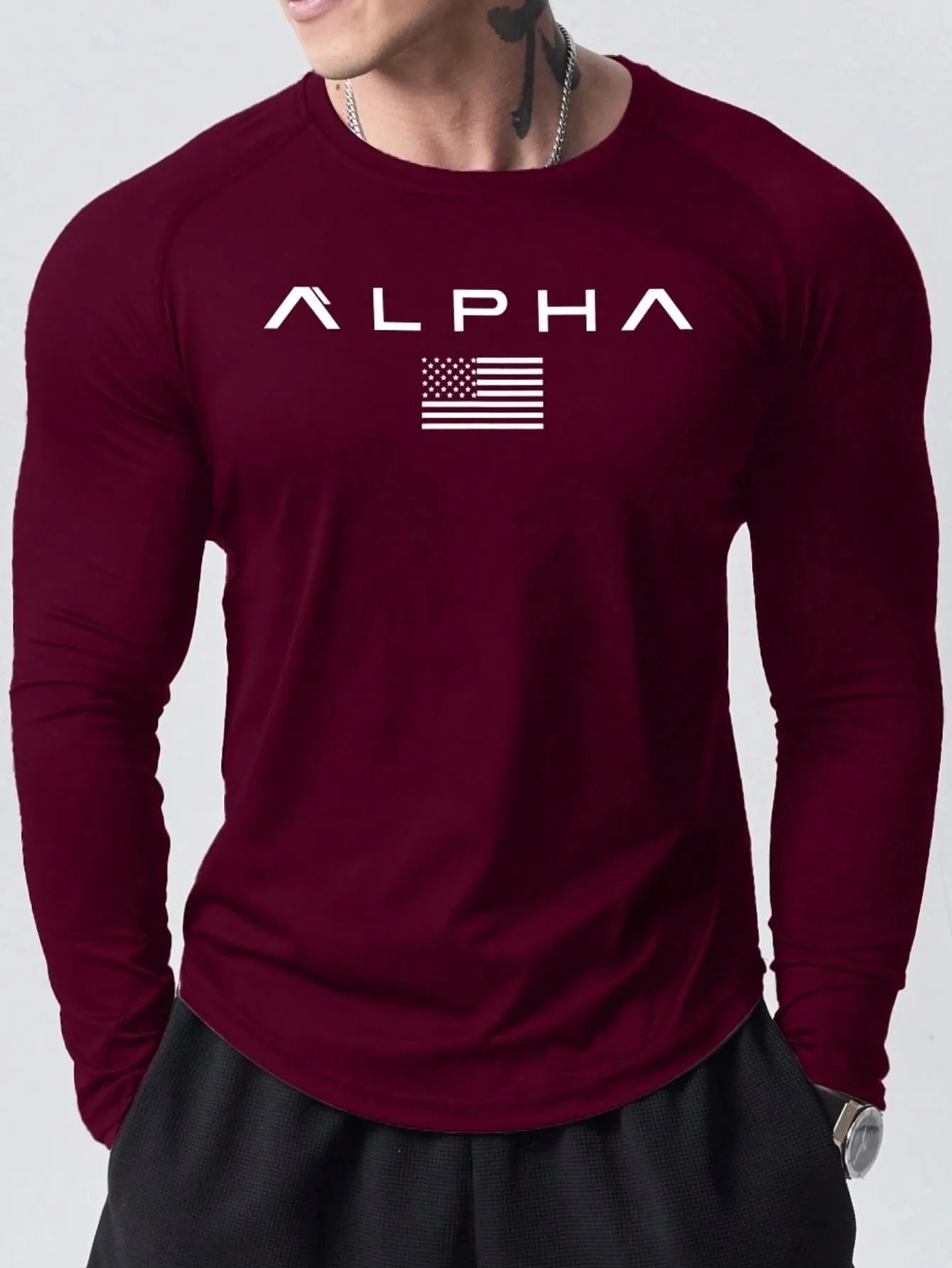 Neues Herren-Langarm-T-Shirt für Frühling und Herbst 2025 mit Street-Fashion-Design und Komfort durch 3D-Buchstabendruck – Detail 7