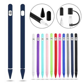 애플 펜슬용 소프트 실리콘 케이스, 태블릿 터치용 보호 케이스, 아이패드 펜슬 1 스타일러스 보호 슬리브 커버, 4 in 1 