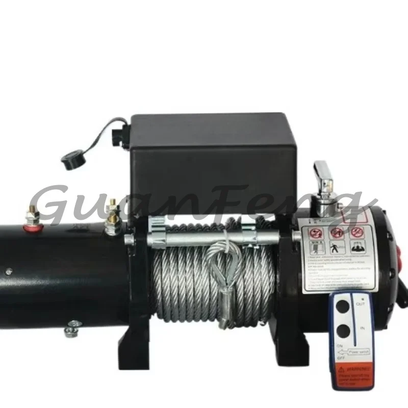 Off-Road Vehicle Electric Recovery Winch 3000LBS, 1100W Motor Horizontal Pull 12V & 24V Trailer Accessory