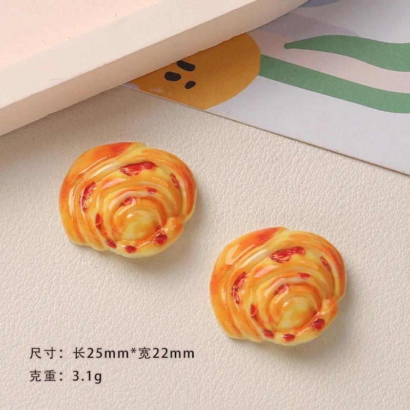 10pcs new Simulated Bread Foods Resin Cabochon Flatback for DIY Decoration Accessories Wholesale Ornament Bulk Supplier