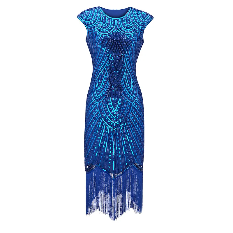 Abito retrò con paillettes 1920 Gatsby Ball Dress Cocktail Party Wedding Party nappa Bead Retro Small Dress