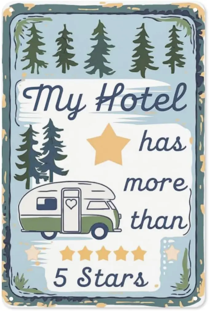 Glamping Pride Tin Sign 8X12IN Rustic Metal Wall Art for RV Interior, Campsite & Adventure Theme Decor sign