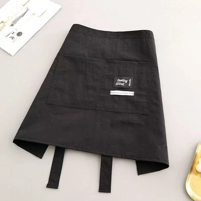Women's Single Piece Apron in Canvas for Kitchen and Waitressing, with a Wide Belt and Reinforced Stitching