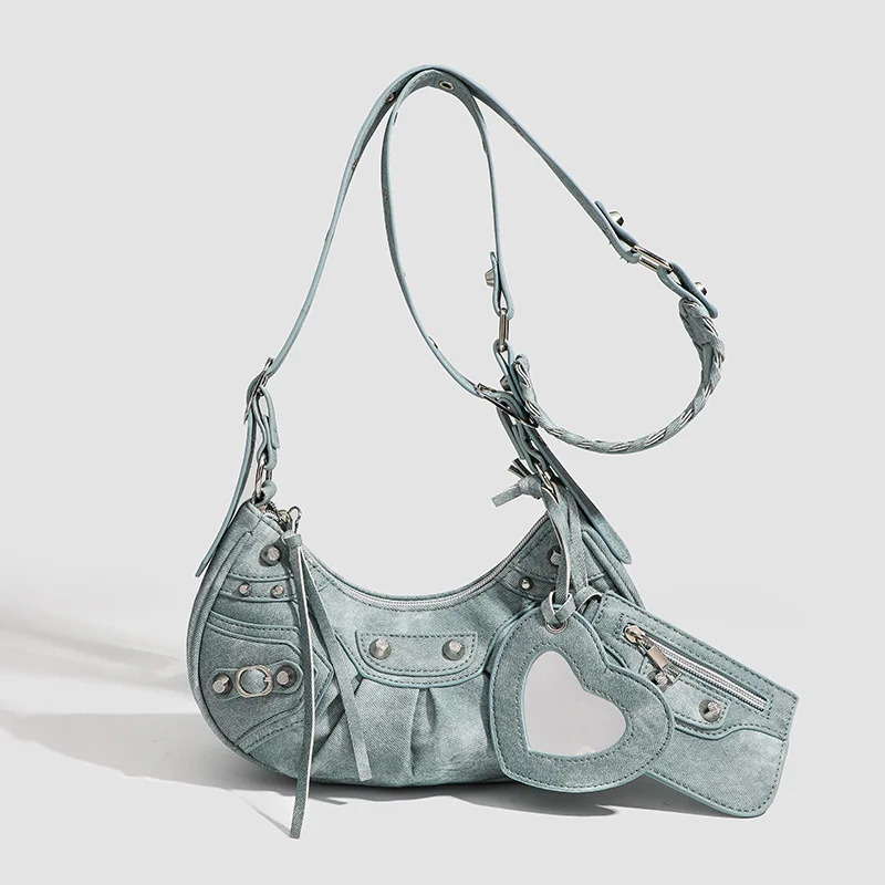 

Rivet three-in-one underarm bag, versatile handbag, shoulder bag, crossbody bag for women, new trendy style with a cool and spic