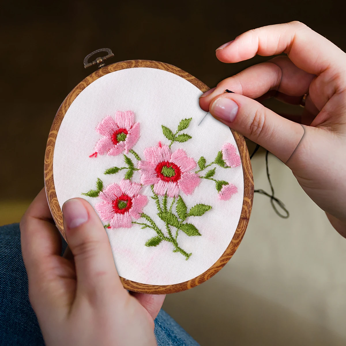 

5Pcs Embroidery Fixed Circle Ring for Needle Art Fabric Painting Craft DIY Holder Polished Smooth Cross Stitch Frame