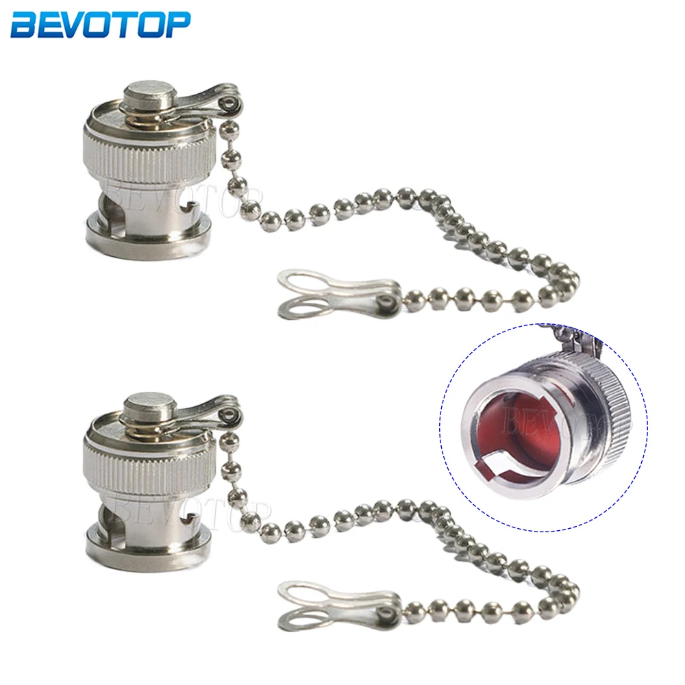 10Pcs/Lot Q9 BNC Female Dust Cap Protective Cover with Chain Needle Resistor RF Coaxial Terminator Brass Adapters