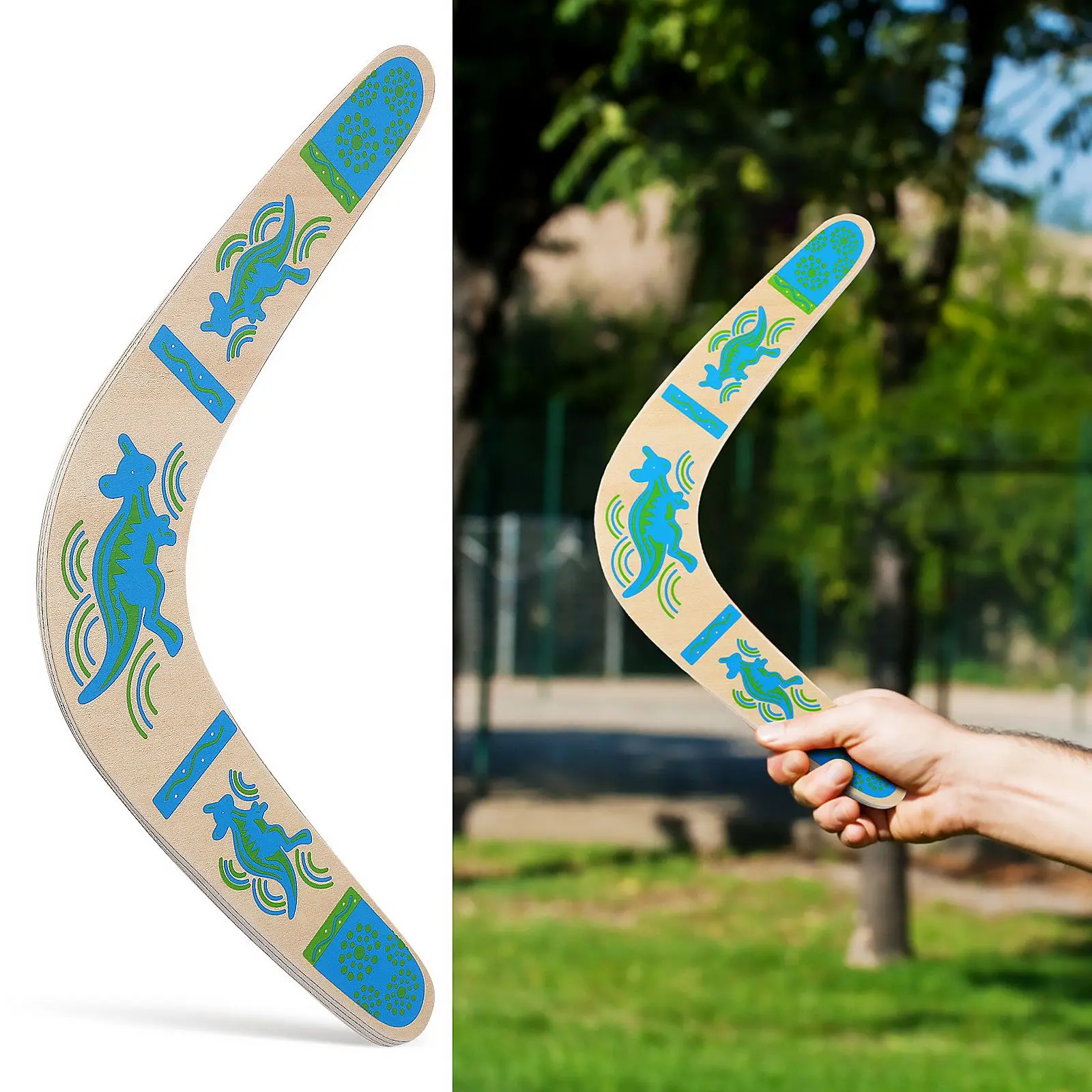 1 Pc Wooden Boomerang 29 5Cm X 32 5Cm B Style Strong Stable Lightweight Portable Outdoor Fun Toy Sports Game Kids