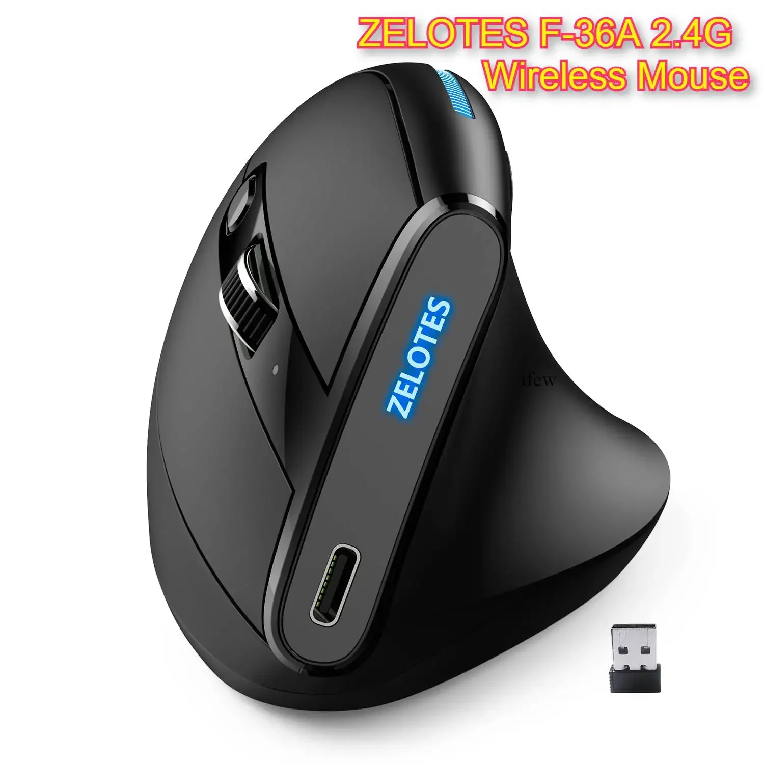 ZELOTES F-36A 2.4G Sans Fil Souris De Charge Blu-ray 6 boutons PC Optique Souris 3 Niveau ug I Noir F36A Ordinateur Souris F36A Pièces