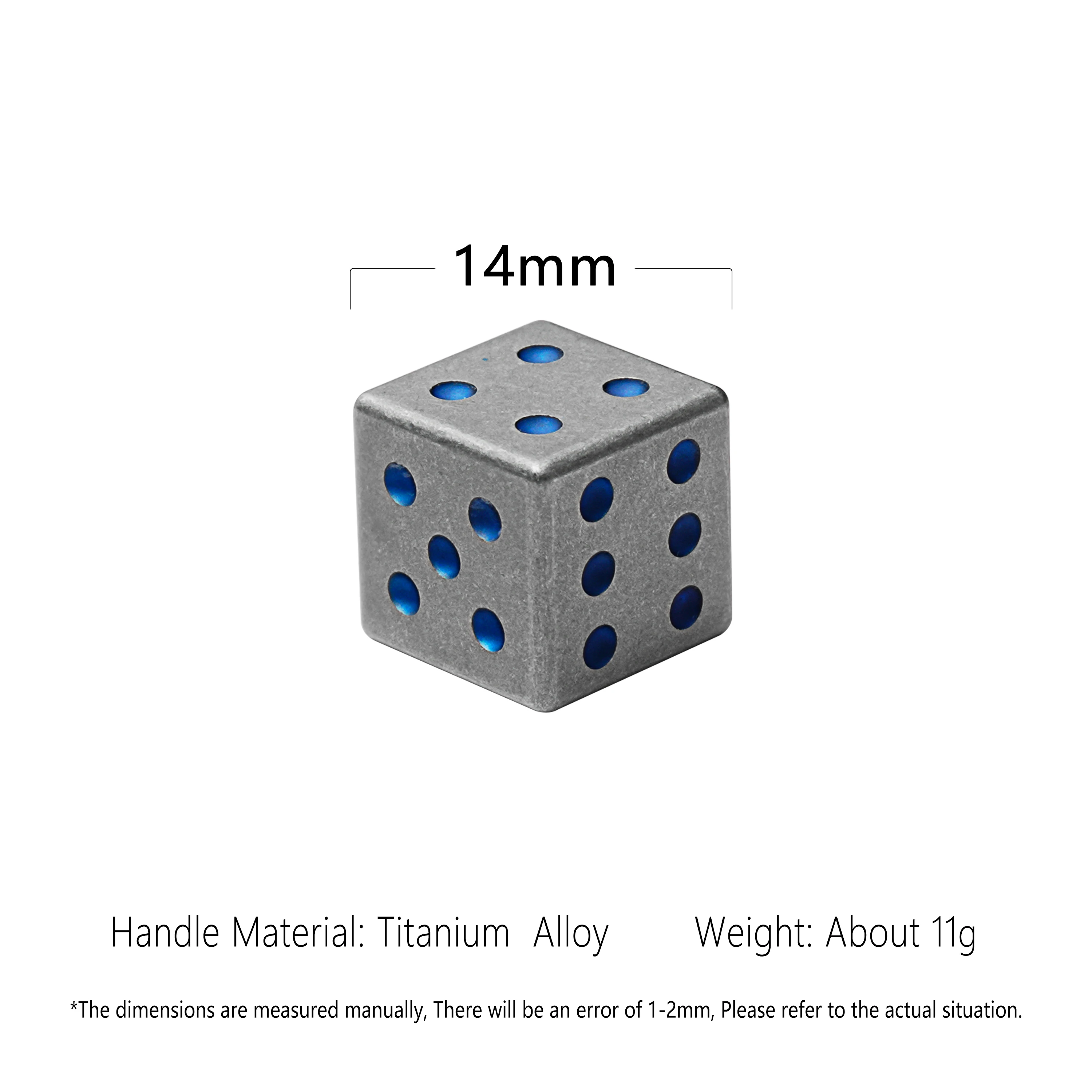 Titanium Alloy 6Sided Dice Size14mm High Quality Multiplayer Entertainment Table Game Key Pendant Portable Toys Gift