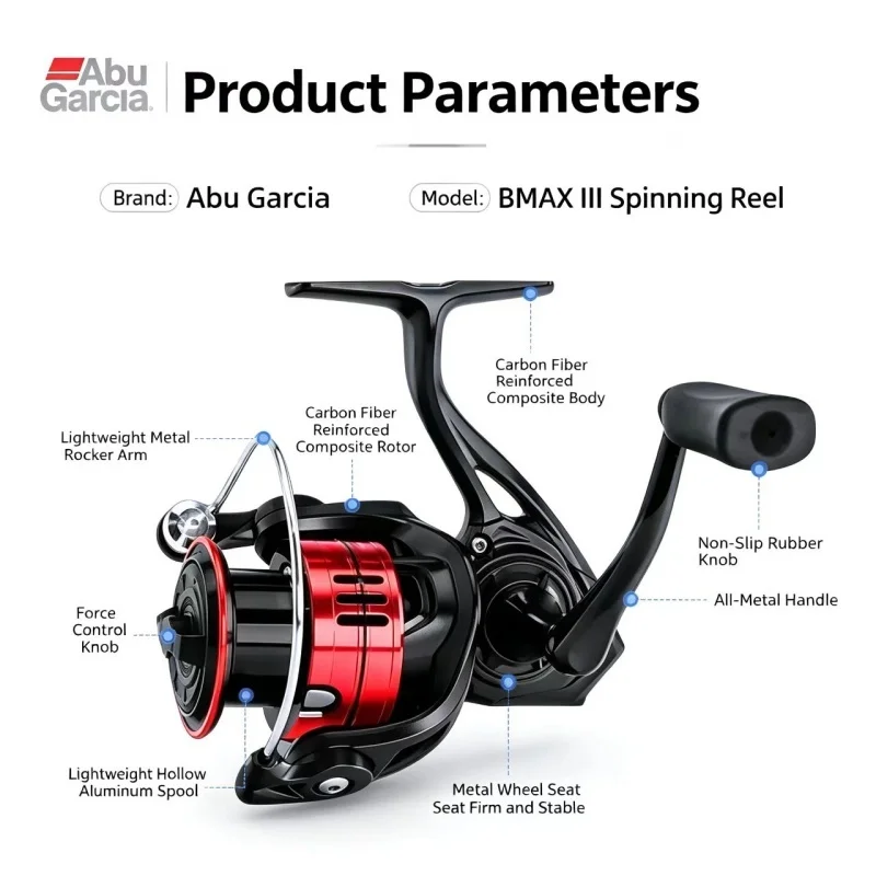 Abu Garcia Max Drag 18KG Spinnrolle mit Metallspule, Hochleistungs-Bremsanlage, Angelzubehör – Detail 6