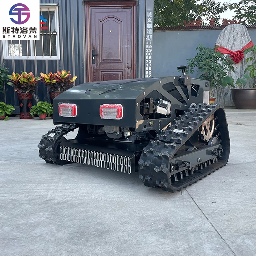 

STLF WJW High Quality China 190cc Remote Control Mini Automatic Crawler Lawn Mower 58v Electric Battery Industrial Cord
